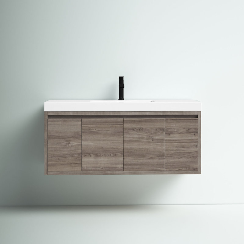 Mercury Row® Altenburg 48.5'' Wall Mounted Single Bathroom Vanity with